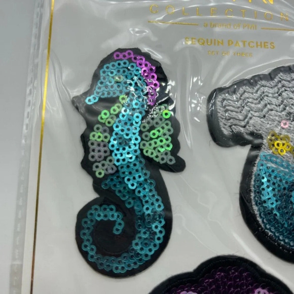 Shell Mermaid Sequined Patches, Set of 3, NWT - Picture 4 of 10
